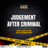 Judgement After Criminal